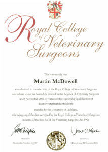 RCVS certificate